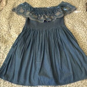 Xhilaration Denim Blue Ruffle Mini Dress